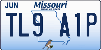 MO license plate TL9A1P