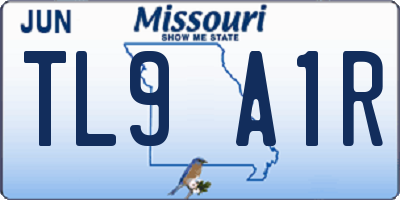 MO license plate TL9A1R
