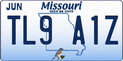 MO license plate TL9A1Z