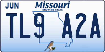 MO license plate TL9A2A
