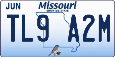 MO license plate TL9A2M