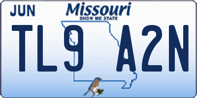 MO license plate TL9A2N