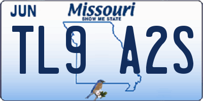 MO license plate TL9A2S
