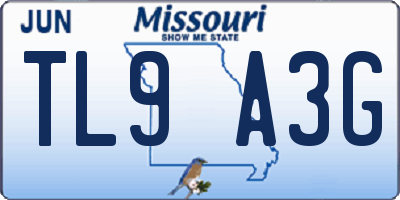 MO license plate TL9A3G