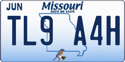 MO license plate TL9A4H