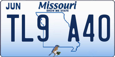 MO license plate TL9A4O