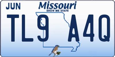 MO license plate TL9A4Q