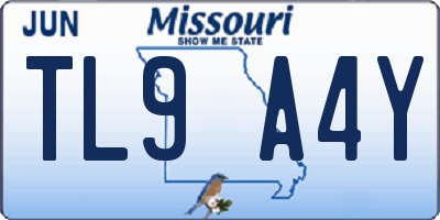 MO license plate TL9A4Y