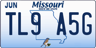 MO license plate TL9A5G
