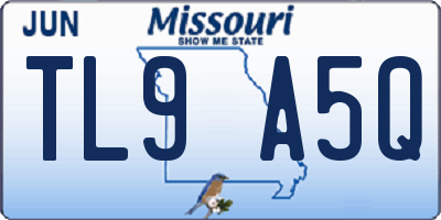 MO license plate TL9A5Q