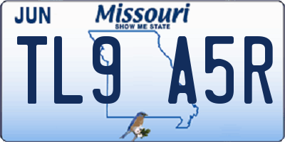 MO license plate TL9A5R