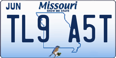 MO license plate TL9A5T