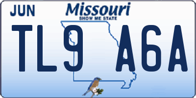 MO license plate TL9A6A