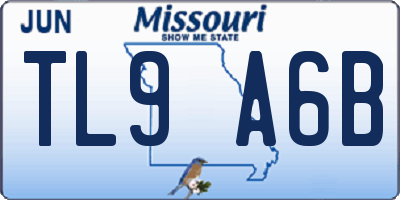 MO license plate TL9A6B