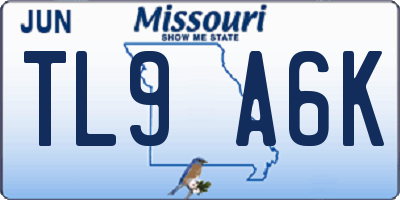 MO license plate TL9A6K