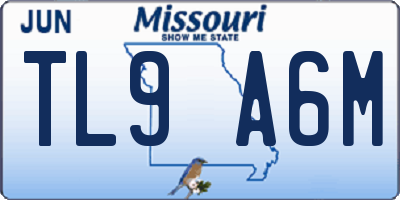 MO license plate TL9A6M