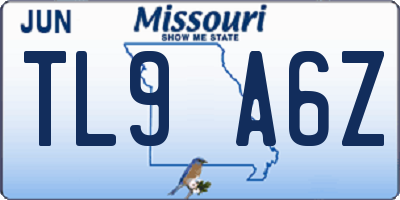 MO license plate TL9A6Z