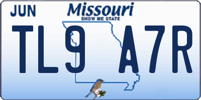 MO license plate TL9A7R