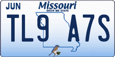 MO license plate TL9A7S