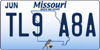 MO license plate TL9A8A