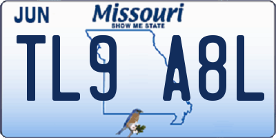MO license plate TL9A8L