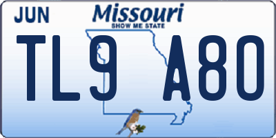 MO license plate TL9A8O