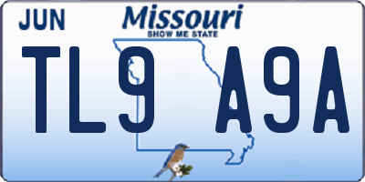 MO license plate TL9A9A