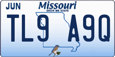 MO license plate TL9A9Q