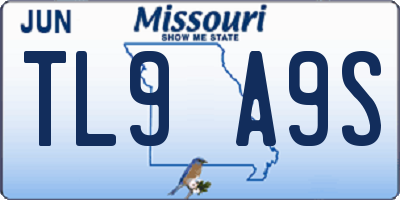MO license plate TL9A9S