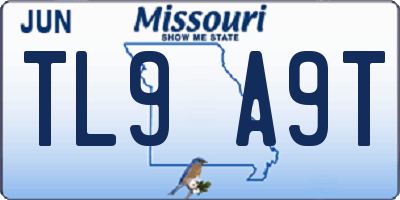 MO license plate TL9A9T