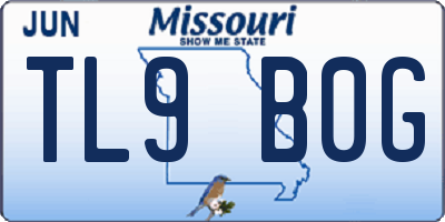 MO license plate TL9B0G