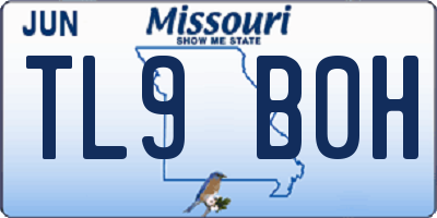 MO license plate TL9B0H