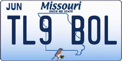 MO license plate TL9B0L