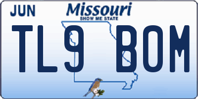 MO license plate TL9B0M