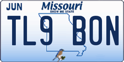 MO license plate TL9B0N