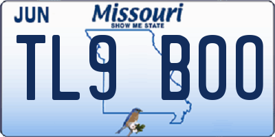 MO license plate TL9B0O