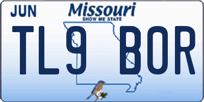 MO license plate TL9B0R