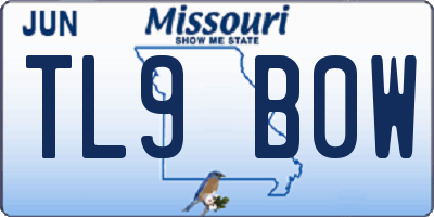 MO license plate TL9B0W