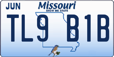 MO license plate TL9B1B