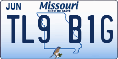 MO license plate TL9B1G