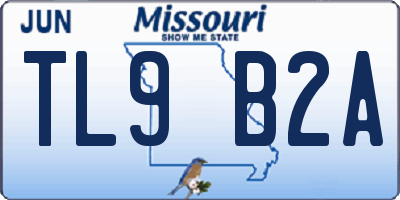 MO license plate TL9B2A