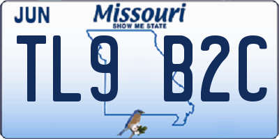 MO license plate TL9B2C