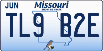 MO license plate TL9B2E