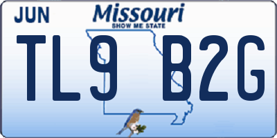MO license plate TL9B2G