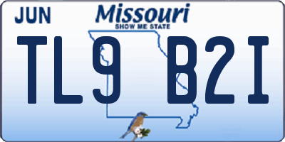 MO license plate TL9B2I