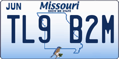 MO license plate TL9B2M