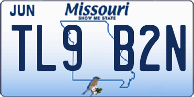 MO license plate TL9B2N