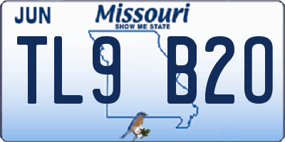 MO license plate TL9B2O