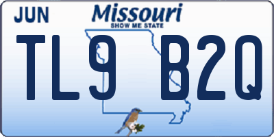 MO license plate TL9B2Q