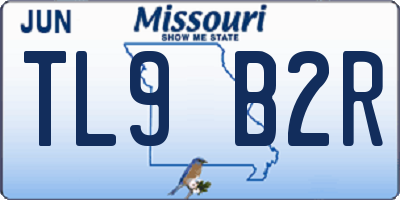 MO license plate TL9B2R